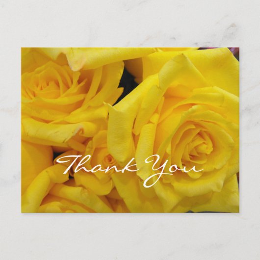 dank u voor de vrijwillige gele rozenbloemen briefkaart (Voorkant)