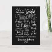 Dank u voor de waardebepaling van het kalkbord bedankkaart (Voorkant)