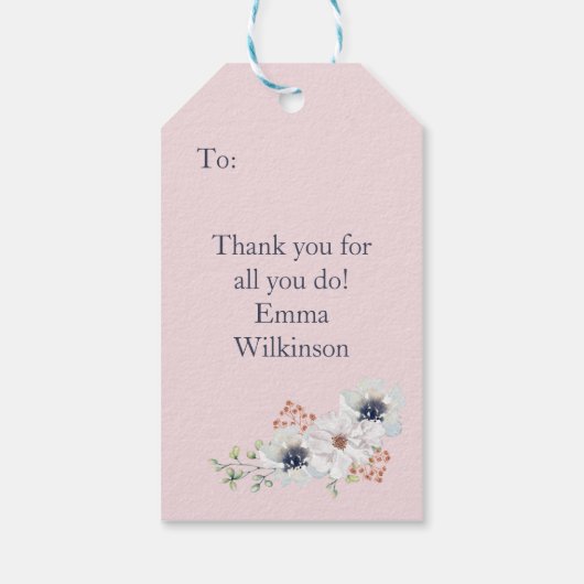 Dank u voor de waardering van de zorgverlener cadeaulabel (Achterkant)