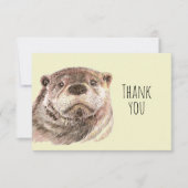Dank u voor de Waterverf otter Animal Art Natuur Bedankkaart (Voorkant)