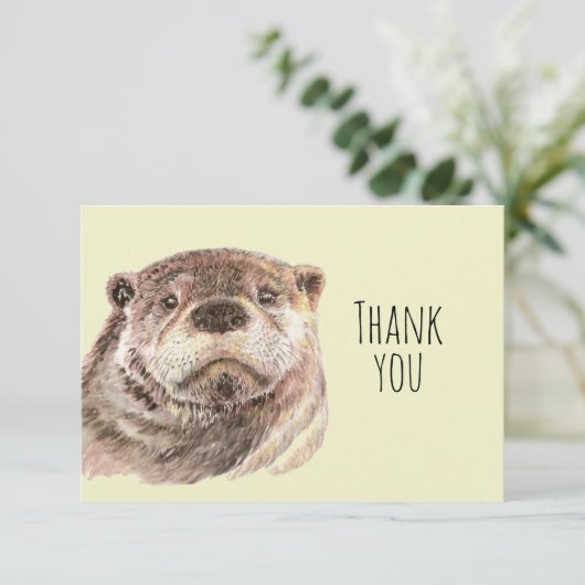 Dank u voor de Waterverf otter Animal Art Natuur Bedankkaart