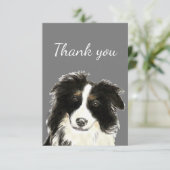 Dank u voor de Waterverf van Collie Dog Pet Bedankkaart (Staand voorkant)