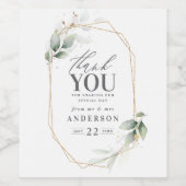 Dank u voor de waterverf van de bruiloft wijn etiket (Enkel label)