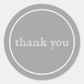 dank u voor de zilveren klassieke ronde sticker (Voorkant)