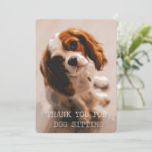 Dank u voor de zitting van de heer Dog - koning Ch Bedankkaart (Staand voorkant)