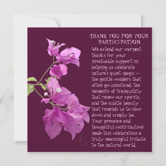 DANK U VOOR DEELNAME AAN NATURE EVENT (Voorkant)