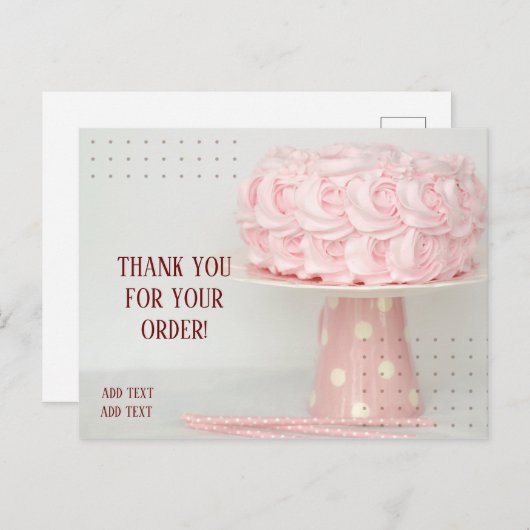 DANK U VOOR EEN CAKE BUSINESS BRIEFKAART (Voorkant / Achterkant)