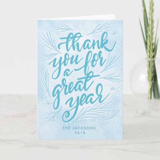 Dank u voor een fantastisch Jaar moderne feestdag Bedankkaart (Voorkant)