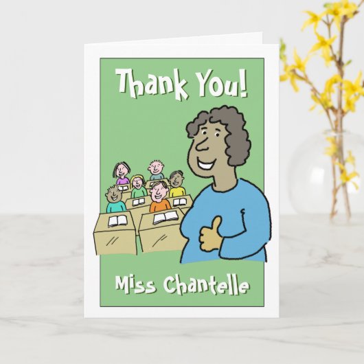 Dank u voor een Vrouw leraar Kaart (Gele Bloem)
