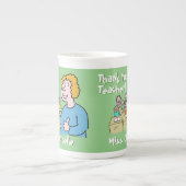 Dank u voor een Vrouw leraar Porselein Kop (Voorkant)
