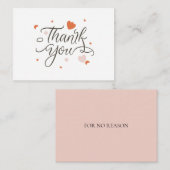 Dank u voor geen enkele reden notitiekaartje (Voorkant / Achterkant)