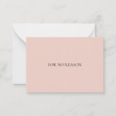 Dank u voor geen enkele reden notitiekaartje (Achterkant)