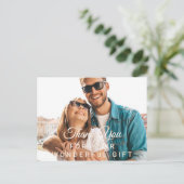 Dank u voor geschenken elegante foto virtuele part briefkaart (Staand voorkant)