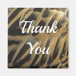 Dank u voor Golden Brown Duck Feather-waardering Magneet