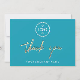 Dank u voor Golden Script Business Logo Water Kaart