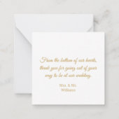 dank u voor gouden luxe handschrift bruiloft foto notitiekaartje (Achterkant)