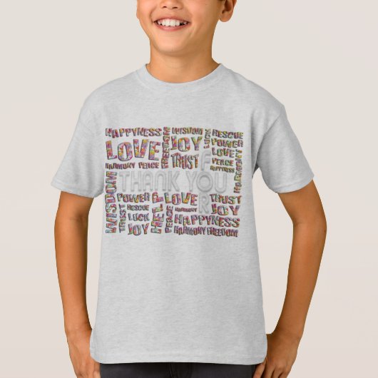Dank u voor ... hart t-shirt (Voorkant)