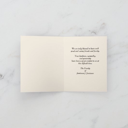 Dank u voor HerdenkingsSchenking, Drie Espen Bedankkaart (Binnen)