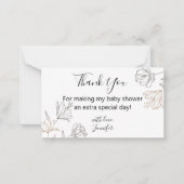 dank u voor het baby shower floral minimalist mode notitiekaartje (Voorkant)