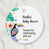 Dank u voor het Baby shower van Tropische Toucan B Bedankjes Labels (Voorkant)