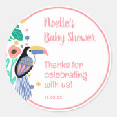 Dank u voor het Baby shower van Tropische Toucan B Ronde Sticker (Voorkant)