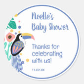 Dank u voor het Baby shower van Tropische Toucan B Ronde Sticker (Voorkant)