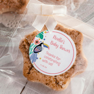 Dank u voor het Baby shower van Tropische Toucan B Ronde Sticker