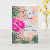 Dank u voor het Beach Vacay met Zand Sandals Kaart (Gele Bloem)