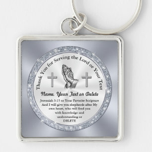 Dank u voor het bedienen van de Heer, Christelijke Sleutelhanger