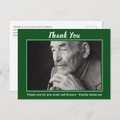 Dank u voor het bijwonen van de herdenkingsdienst  briefkaart (Voorkant / Achterkant)