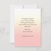 Dank u voor het bijwonen van jubileumfeest kaarten (Achterkant)