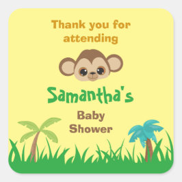 Dank u voor het bijwonen van safari baby shower vierkante sticker