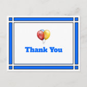 Dank u voor het blauwe Briefkaart van de Birthday- (Voorkant)