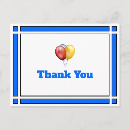 Dank u voor het blauwe Briefkaart van de Birthday- (Voorkant)