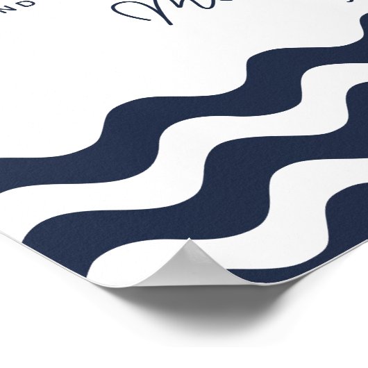 dank u voor het blauwe marinesymbool . poster (Hoek)