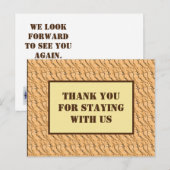 Dank u voor het blijven met ons Light Brown Patter Briefkaart (Voorkant / Achterkant)