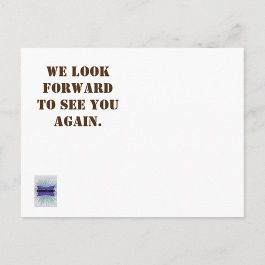 Dank u voor het blijven met ons Light Brown Patter Briefkaart (Achterkant)