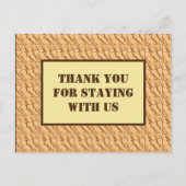 Dank u voor het blijven met ons Light Brown Patter Briefkaart (Voorkant)