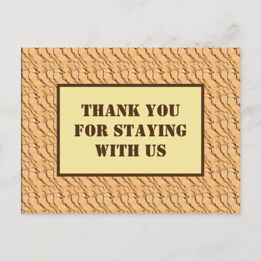 Dank u voor het blijven met ons Light Brown Patter Briefkaart (Voorkant)