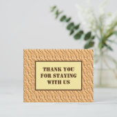 Dank u voor het blijven met ons Light Brown Patter Briefkaart (Staand voorkant)