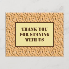 Dank u voor het blijven met ons Light Brown Patter Briefkaart