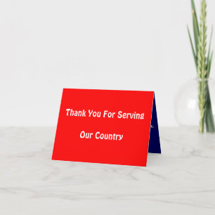 Dank u voor het Dienen van Ons Land Bedankkaart