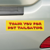 Dank u voor het feit dat u geen Geel en Rood hebt Bumpersticker (Op auto)