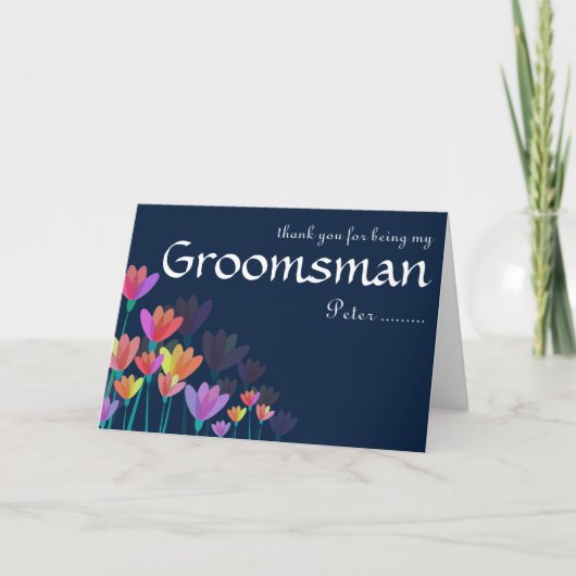 Dank u voor het feit dat u mijn Groomsman bent Bedankkaart (Voorkant)