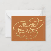 Dank u voor het gouden script, eenvoudige elegante notitiekaartje (Voorkant)