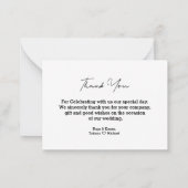 dank u voor het handschrift bruiloft 4 foto ' s co notitiekaartje (Achterkant)