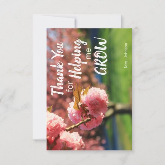 Dank u voor het helpen me Kaart kweken (Voorkant)