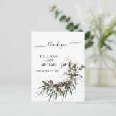 Dank u voor het kerstkatoenhuwelijk tijdens de win briefkaart (Staand voorkant)