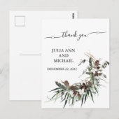 Dank u voor het kerstkatoenhuwelijk tijdens de win briefkaart (Voorkant / Achterkant)