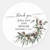 Dank u voor het kerstkatoenhuwelijk tijdens de win ronde sticker (Voorkant)